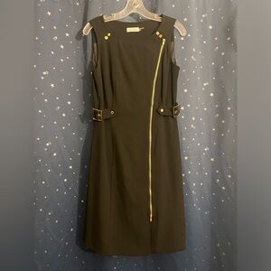 Beautiful black dress looks very modern/formal